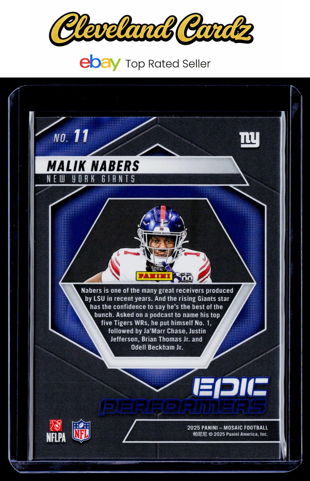2025 Panini Mosaic #11 Malik Nabers Epic Performers Mosaic