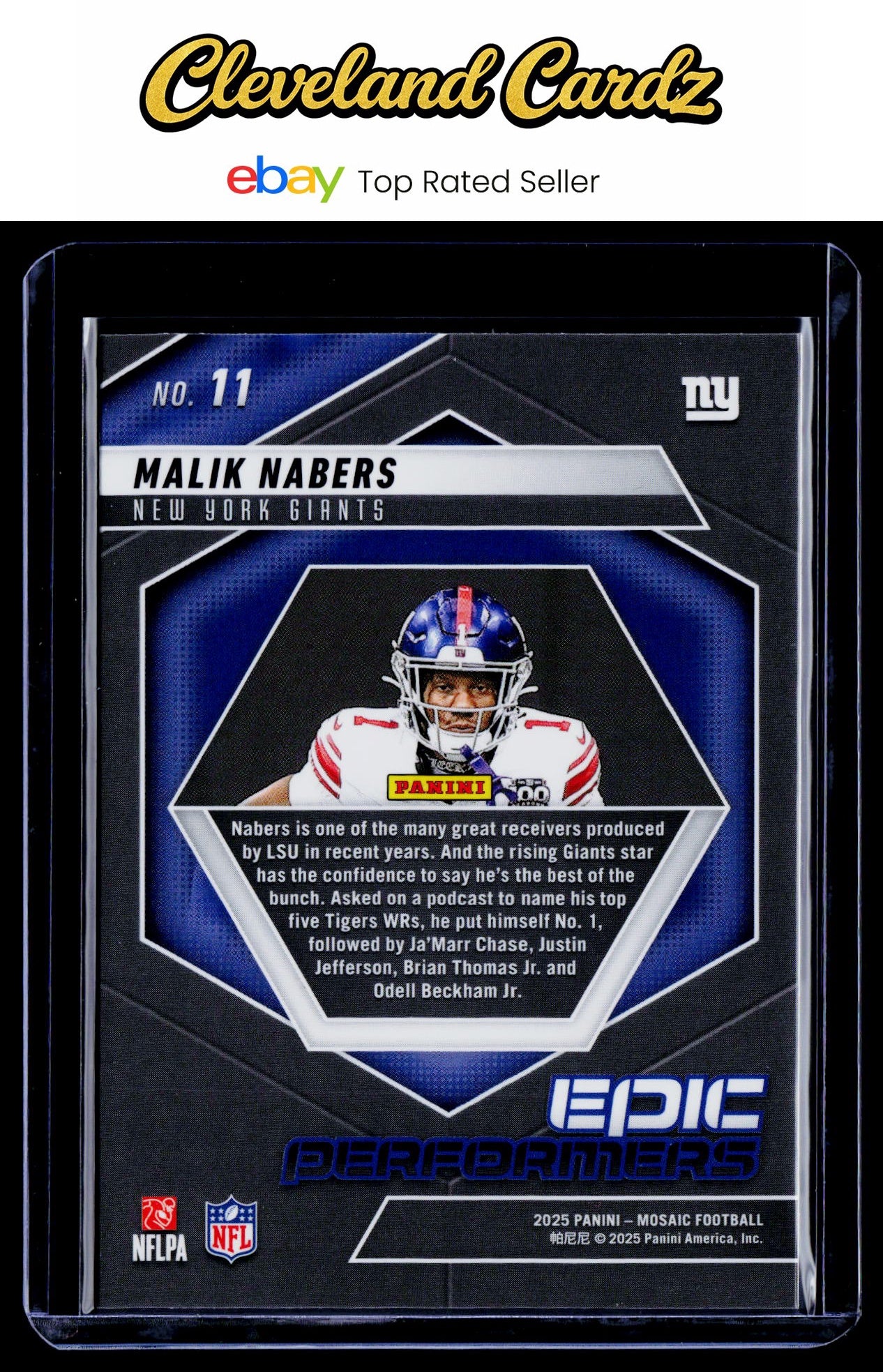 2025 Panini Mosaic #11 Malik Nabers Epic Performers Mosaic