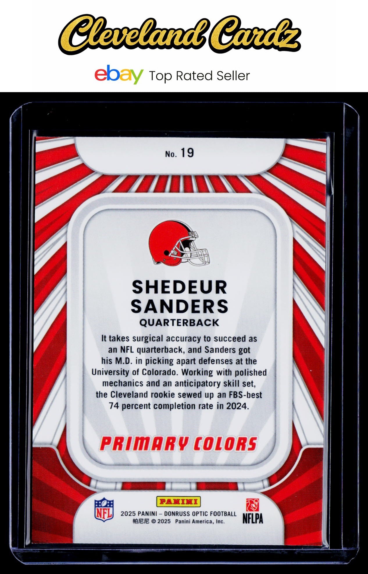 2025 Donruss Optic #19 Shedeur Sanders Rookie Primary Colors