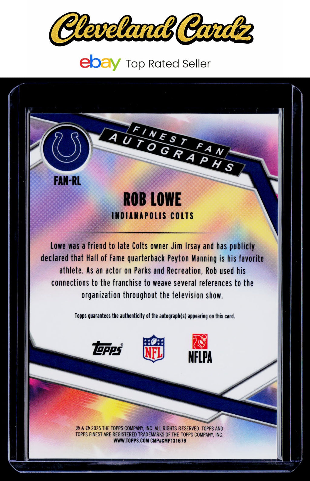 2025 Finest #FAN-RL Rob Lowe Finest Fans Autographs Orange Refractor #5/25
