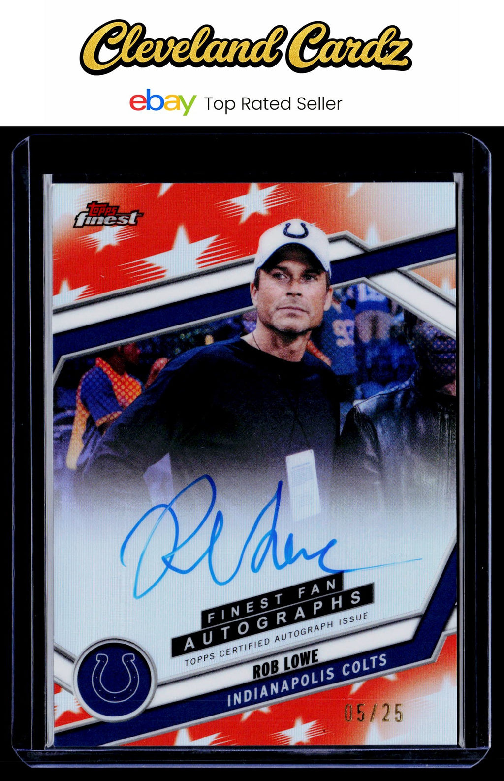 2025 Finest #FAN-RL Rob Lowe Finest Fans Autographs Orange Refractor #5/25