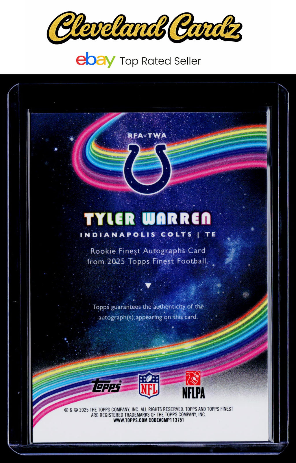 2025 Finest #RFA-TWA Tyler Warren Rookie Finest Autographs
