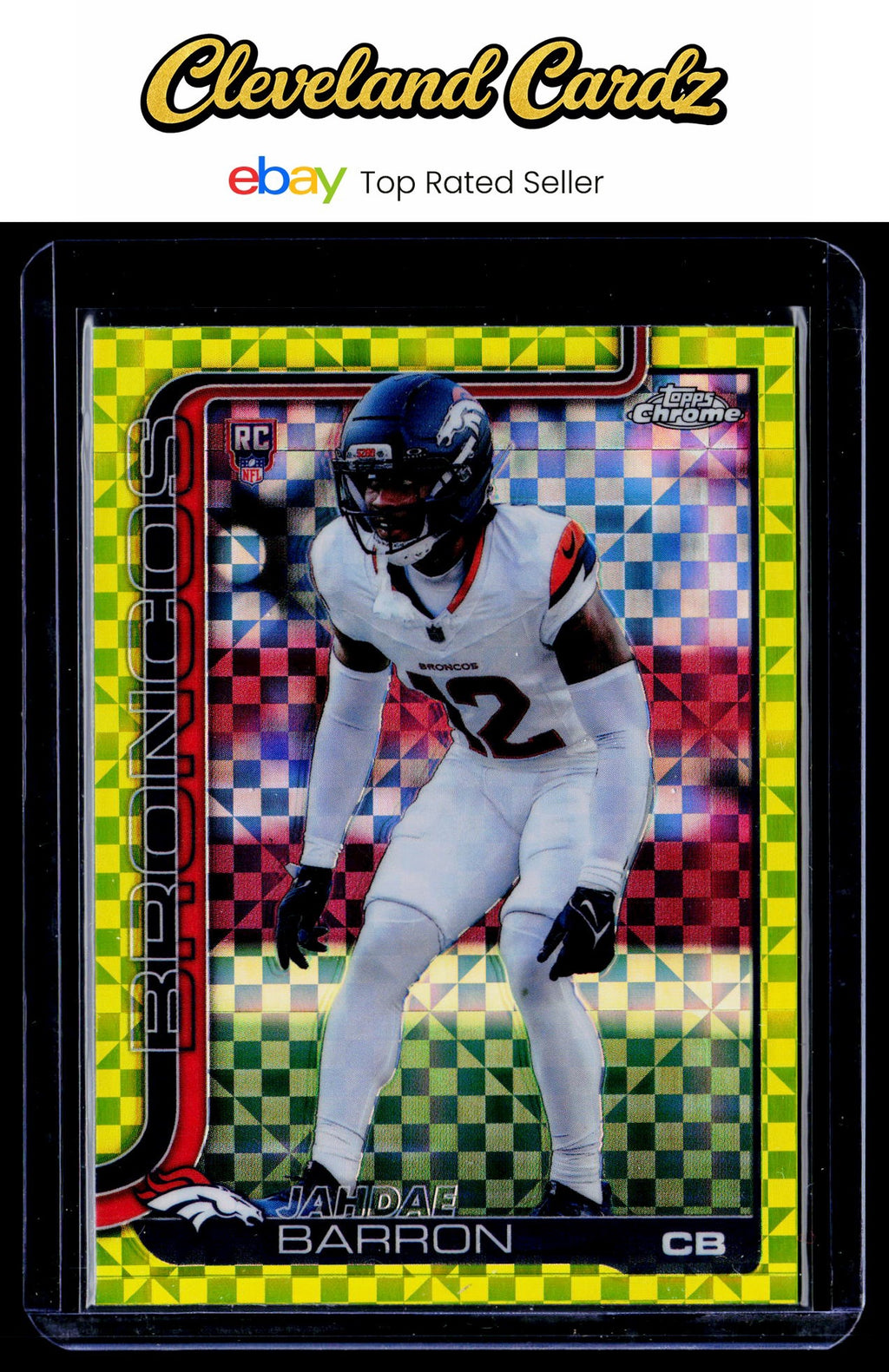2025 Topps Chrome #359 Jahdae Barron Lime Green X-Fractor