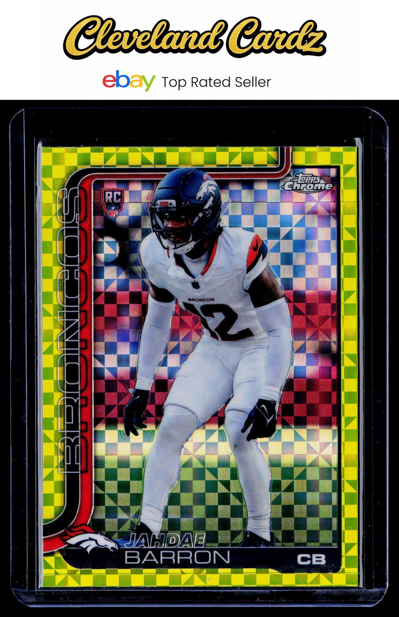 2025 Topps Chrome #359 Jahdae Barron Lime Green X-Fractor