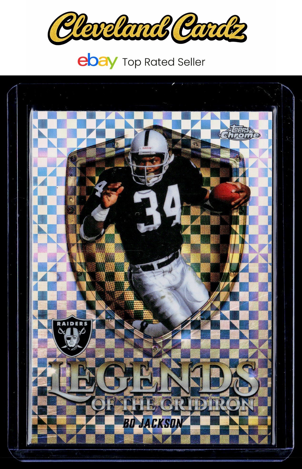 2025 Topps Chrome #LOG-17 Bo Jackson Legends of the Gridiron X-Fractor