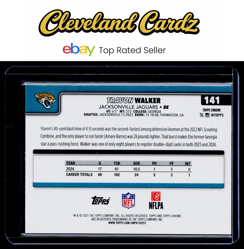 2025 Topps Chrome #141 Travon Walker X-Fractor