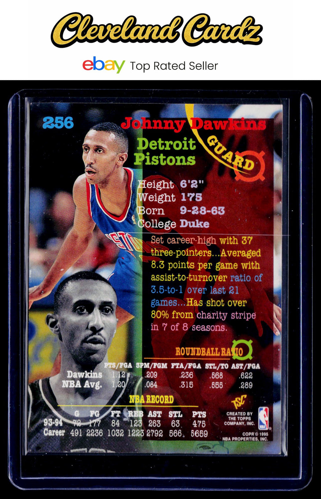 1994-95 Stadium Club #256 Johnny Dawkins