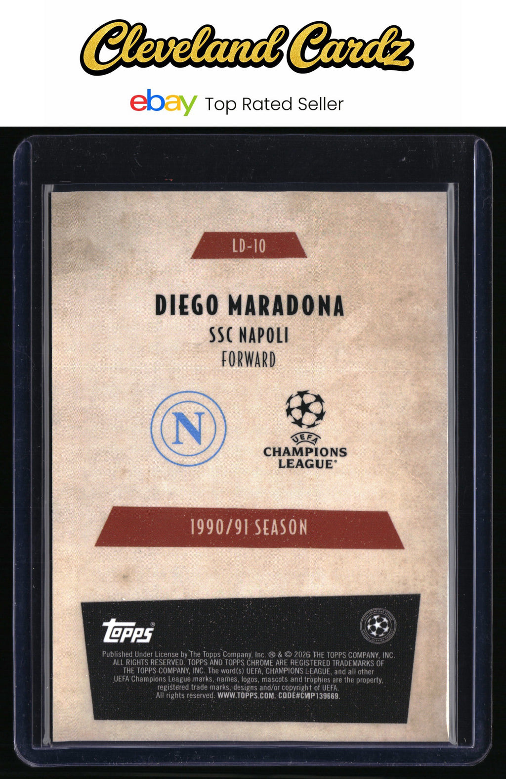 2025-26 Topps Chrome UEFA Club Competitions #LD-10 Diego Maradona Last Dance