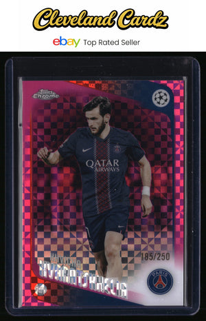 2025-26 Topps Chrome UEFA Club #167 Khvicha Kvaratskhelia Pink X-Fractor #/250