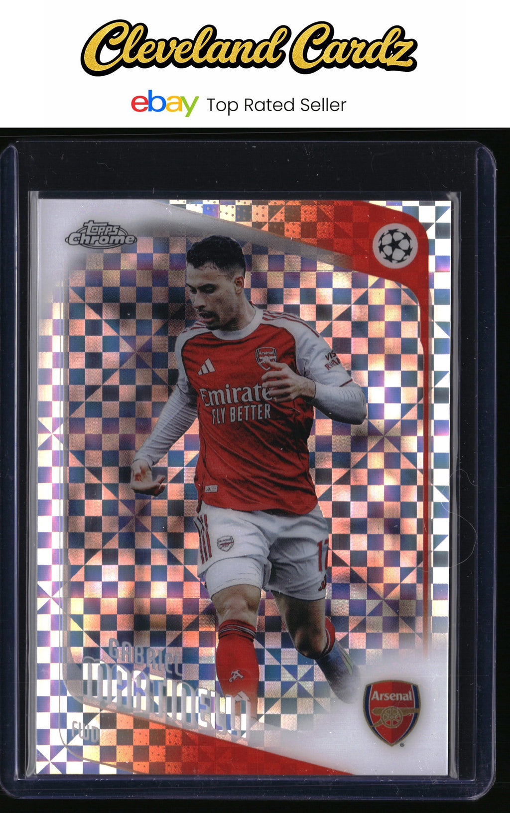 2025-26 Topps Chrome UEFA #19 Gabriel Martinelli X-Fractor Refractor