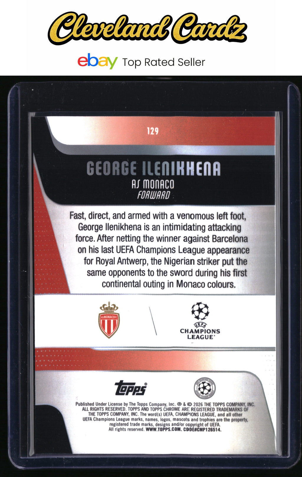 2025-26 Topps Chrome UEFA #129 George Ilenikhena X-Fractor Refractor