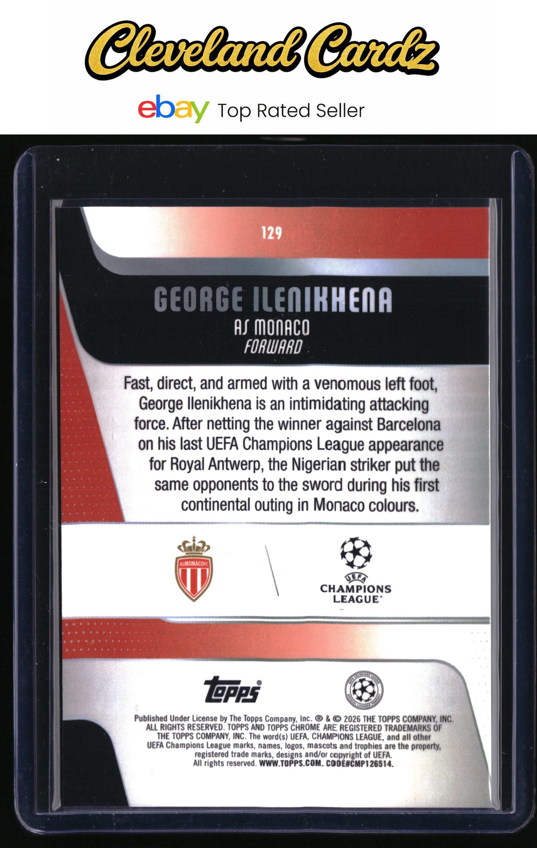 2025-26 Topps Chrome UEFA #129 George Ilenikhena X-Fractor Refractor