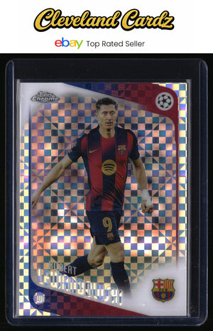 2025-26 Topps Chrome UEFA  #54 Robert Lewandowski X-Fractor Refractor