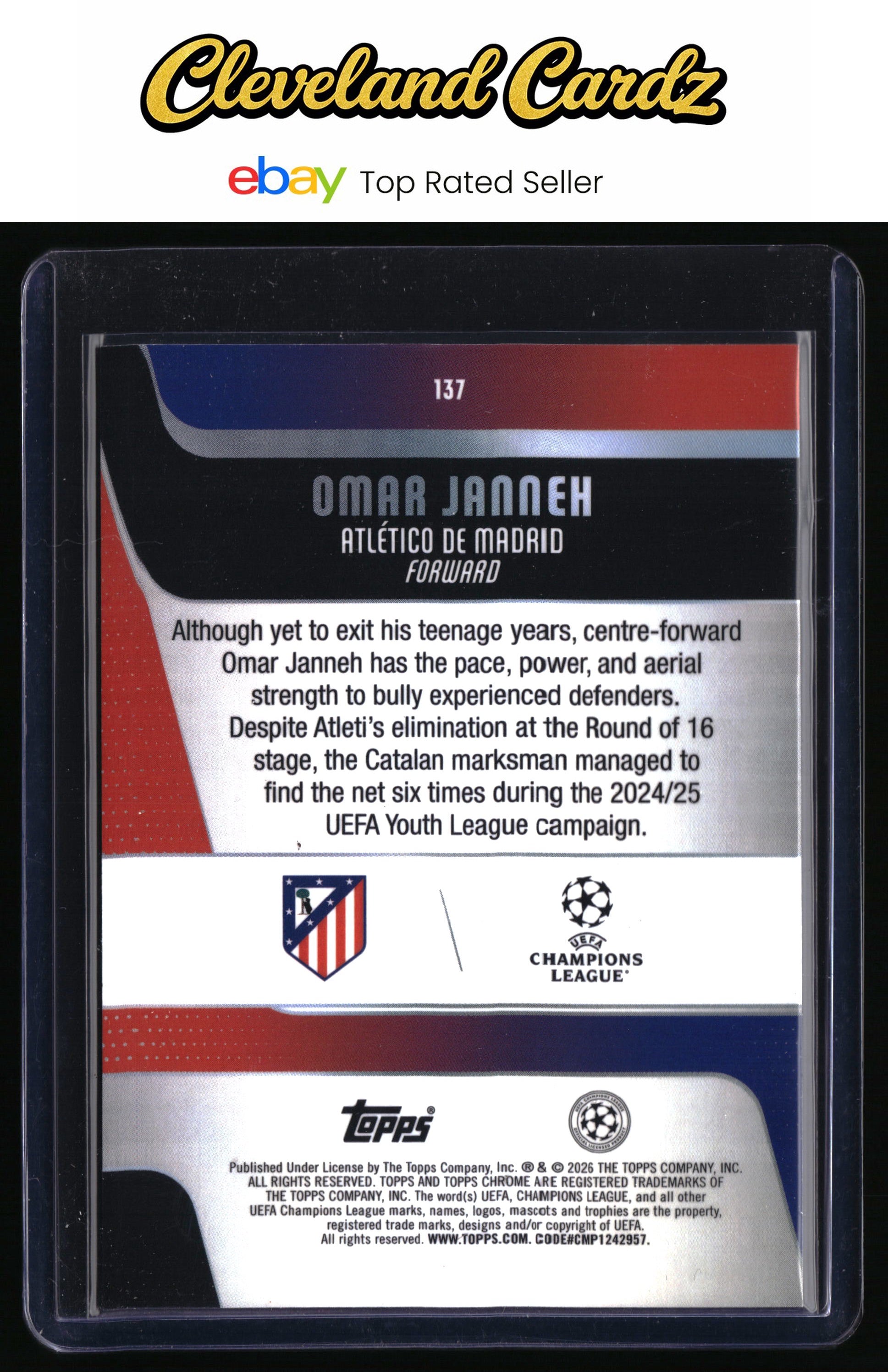 2025-26 Topps Chrome UEFA Club Competitions #137 Omar Janneh X-Fractor Refractor