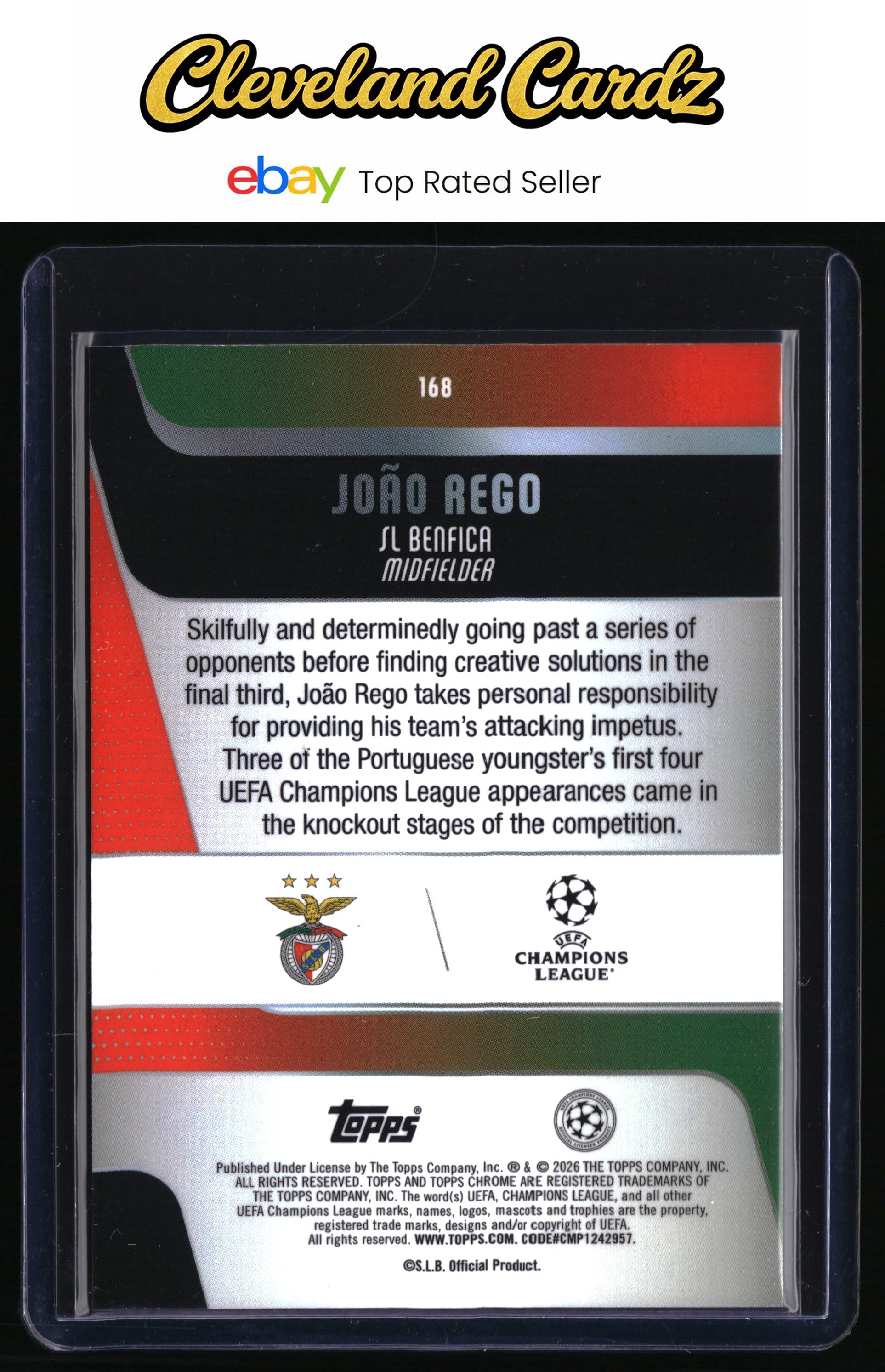 2025-26 Topps Chrome UEFA Club Competitions #168 João Rego RC