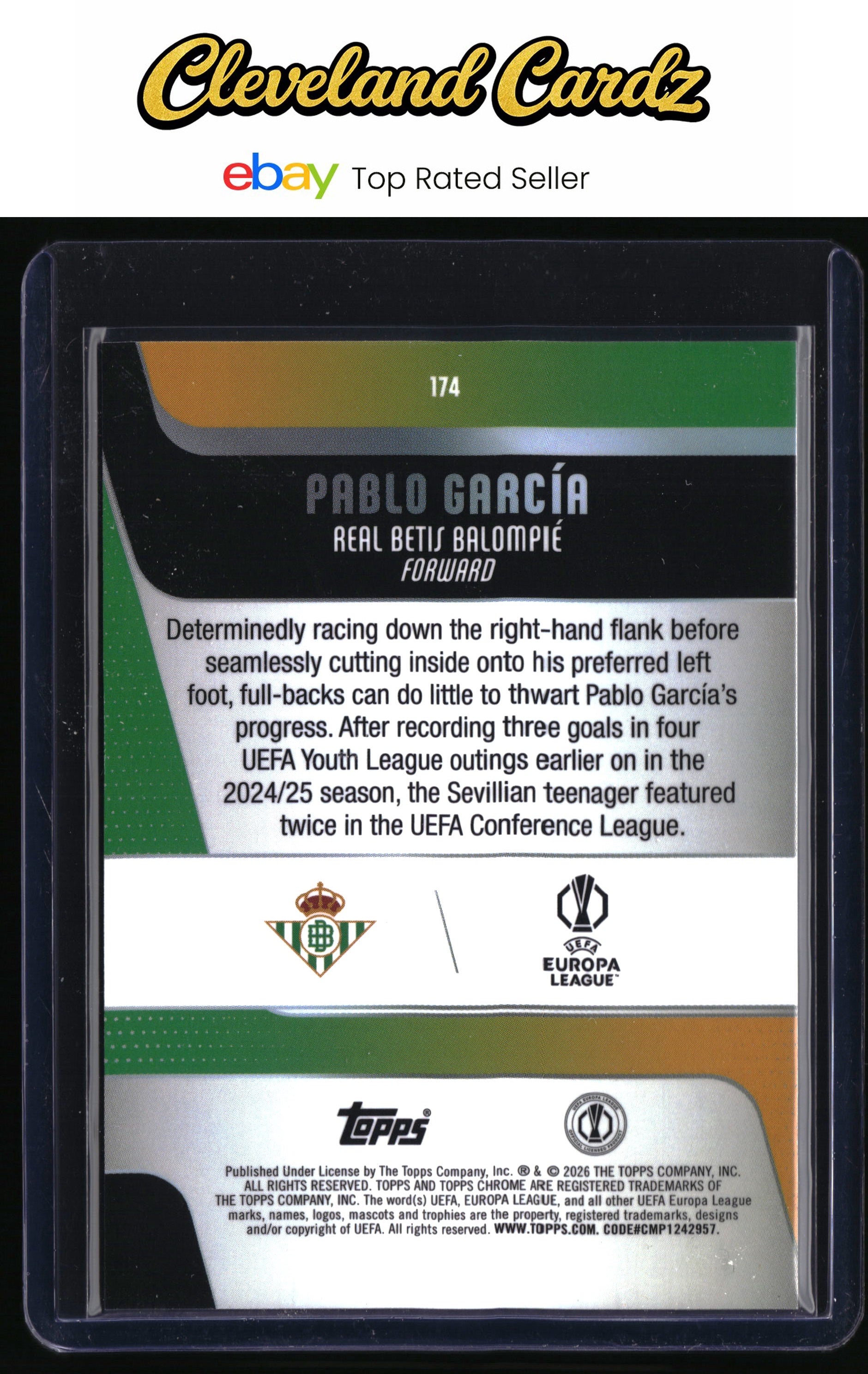 2025-26 Topps Chrome UEFA Club Competitions #174 Pablo García RC