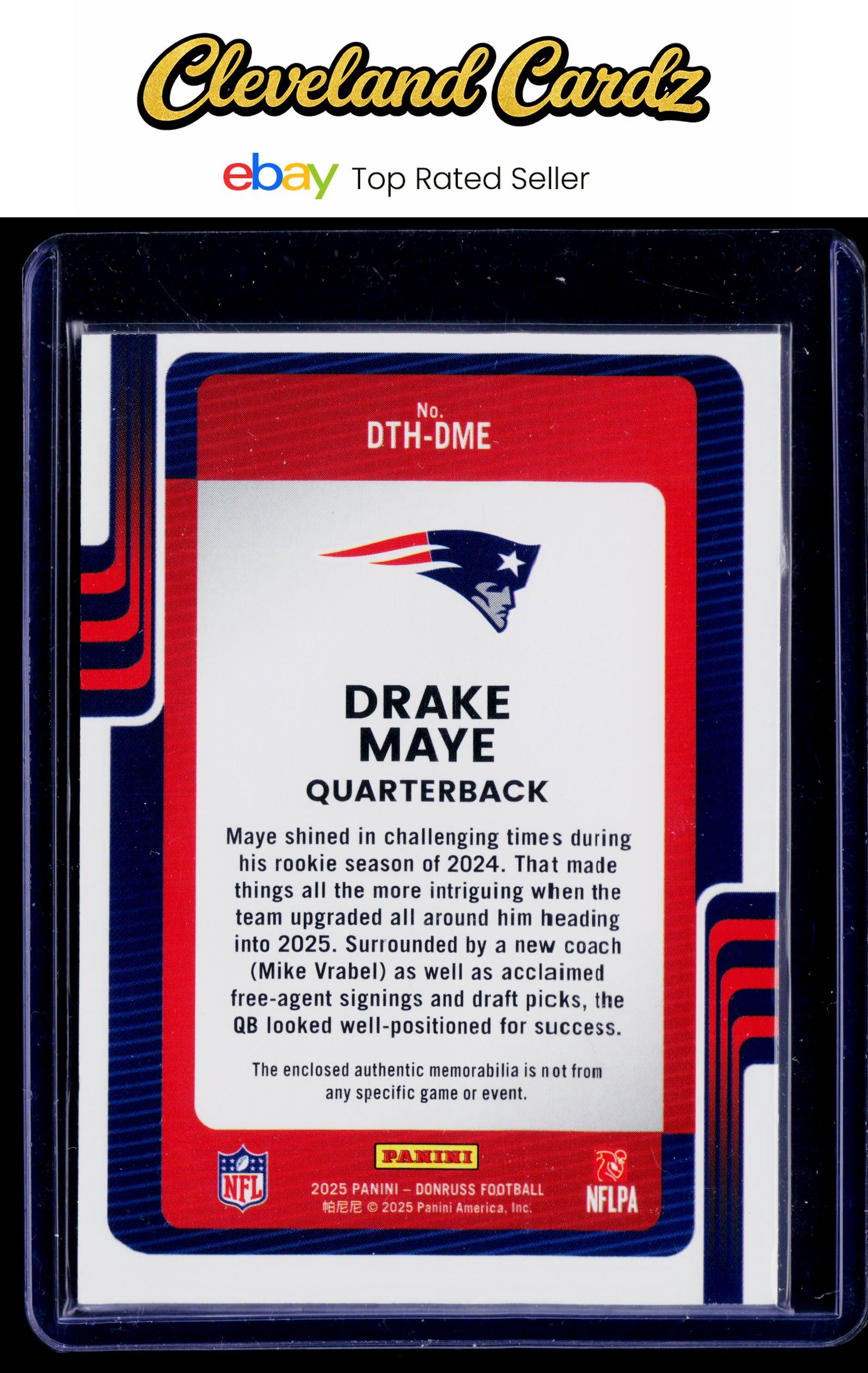 2025 Donruss #DTH-DME Drake Maye Donruss Threads