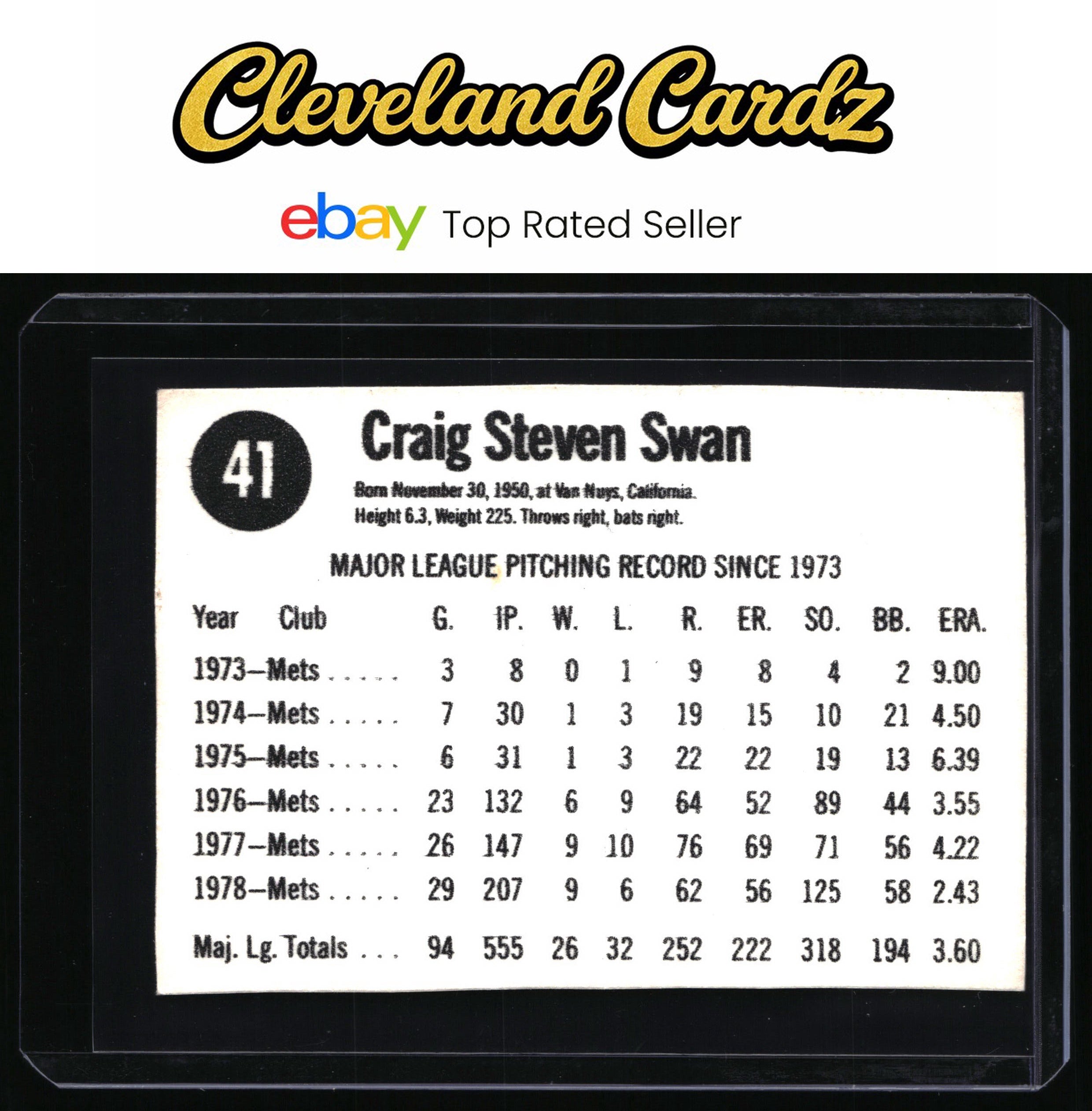 1979 Hostess #41 Craig Swan