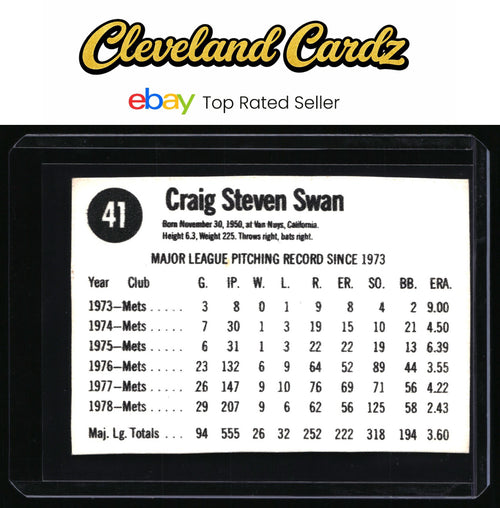 1979 Hostess #41 Craig Swan