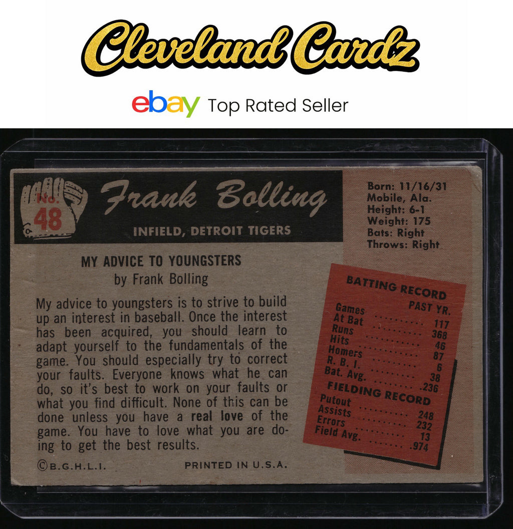 1955 Bowman #48b Milt Bolling