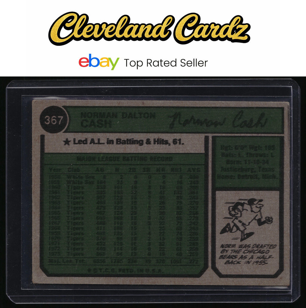 1974 Topps #367 Norm Cash