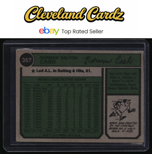 1974 Topps #367 Norm Cash