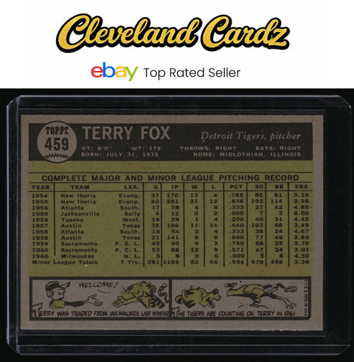 1961 Topps #459 Terry Fox