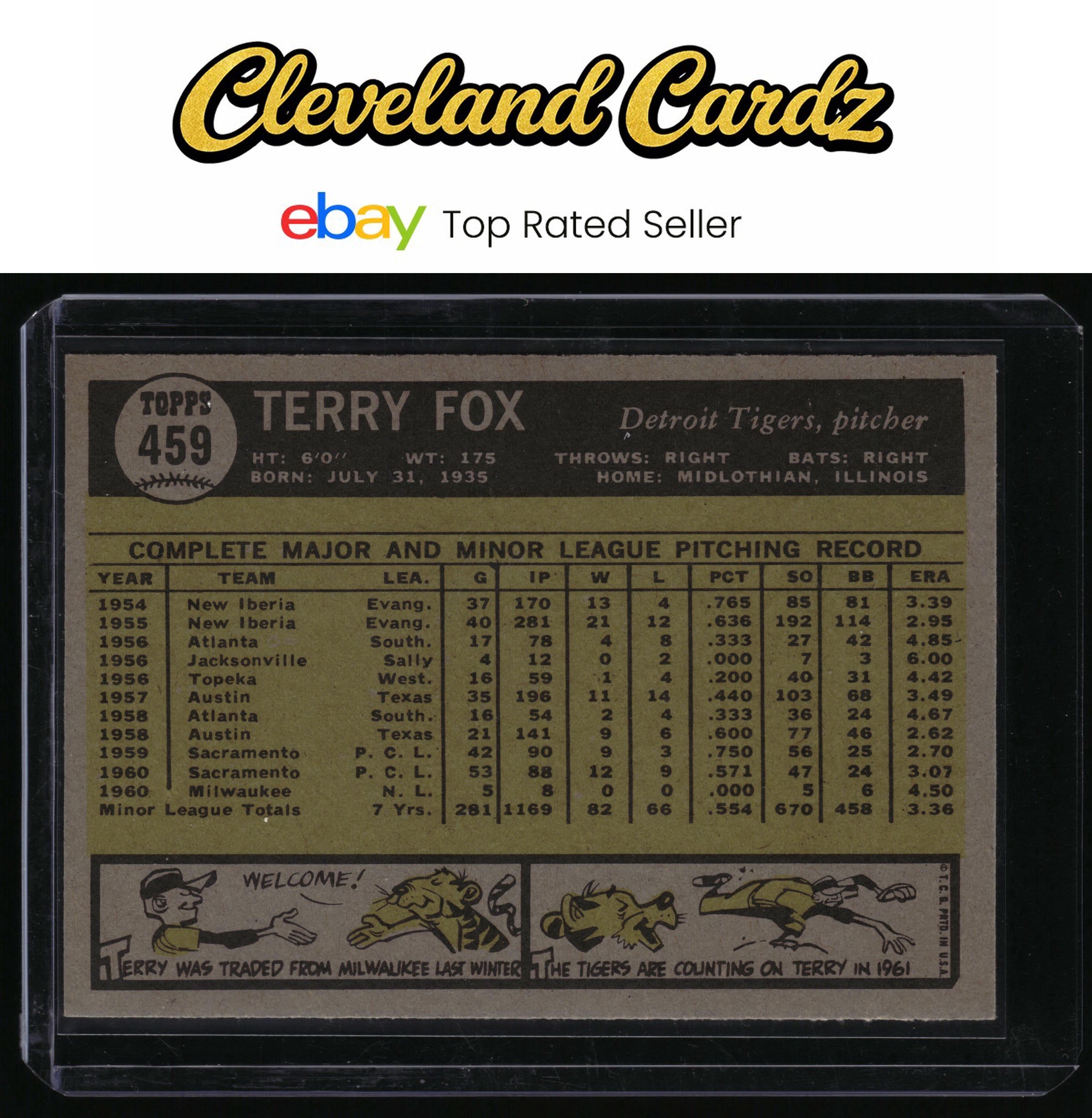 1961 Topps #459 Terry Fox