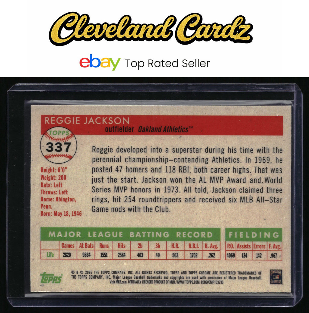 2025 Topps Chrome Platinum #337 Reggie Jackson Green Vibrations Refractors #/99