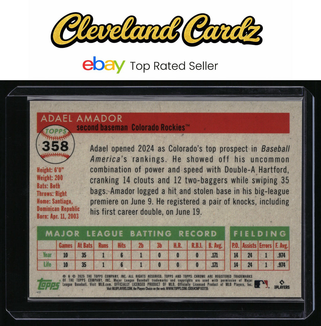 2025 Topps Chrome Platinum #358 Adael Amador Gold Vibrations Refractors #/50