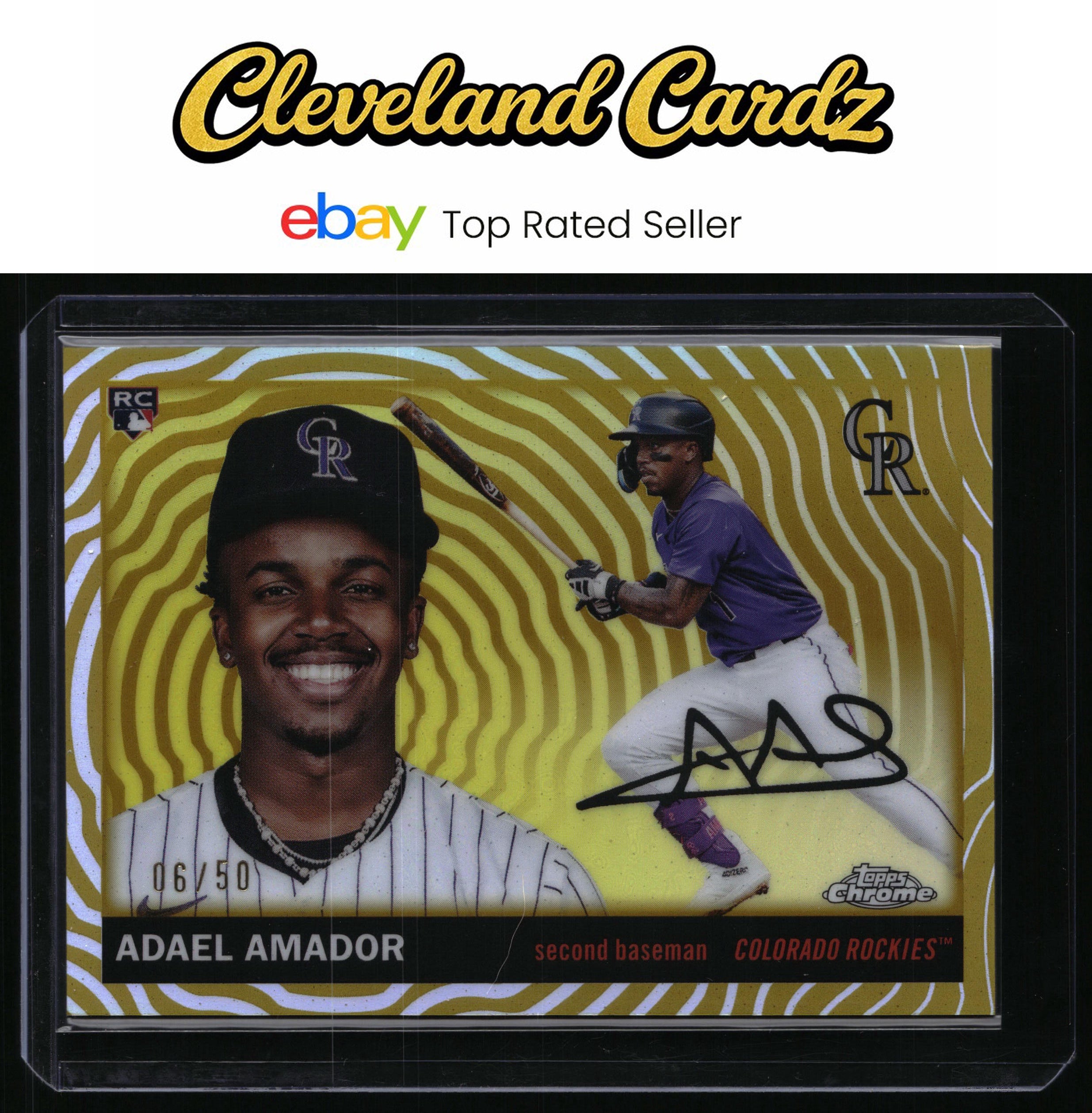 2025 Topps Chrome Platinum #358 Adael Amador Gold Vibrations Refractors #/50