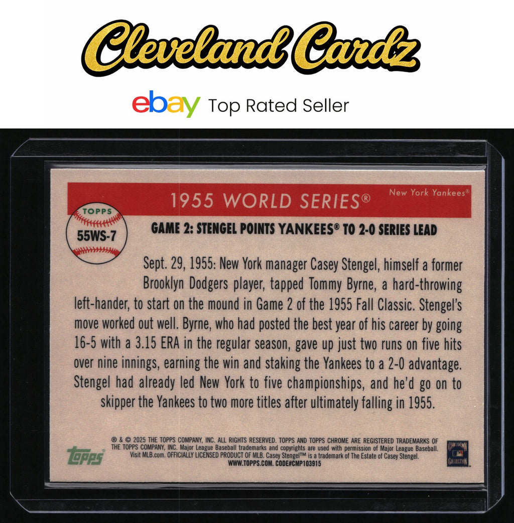 2025 Topps Chrome Platinum #55WS-7 Casey Stengel 1955 World Series