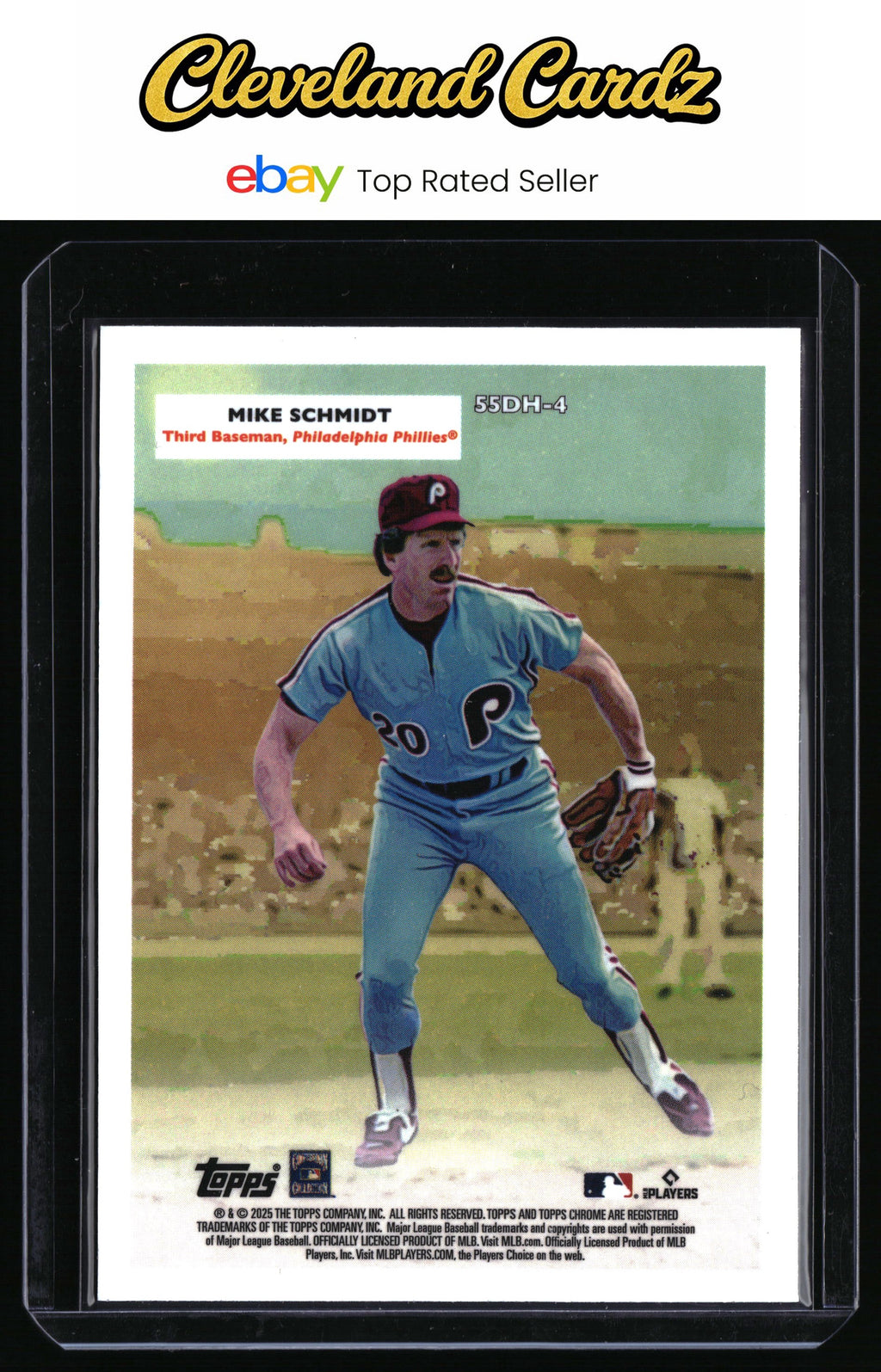 2025 Topps Chrome Plat. #55DH-4 Bryce Harper/Mike Schmidt 1955 Doubleheaders