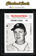 1981 Detroit News #73e Norm Cash:White Border "Detroit News" Red Text, MLB Logo