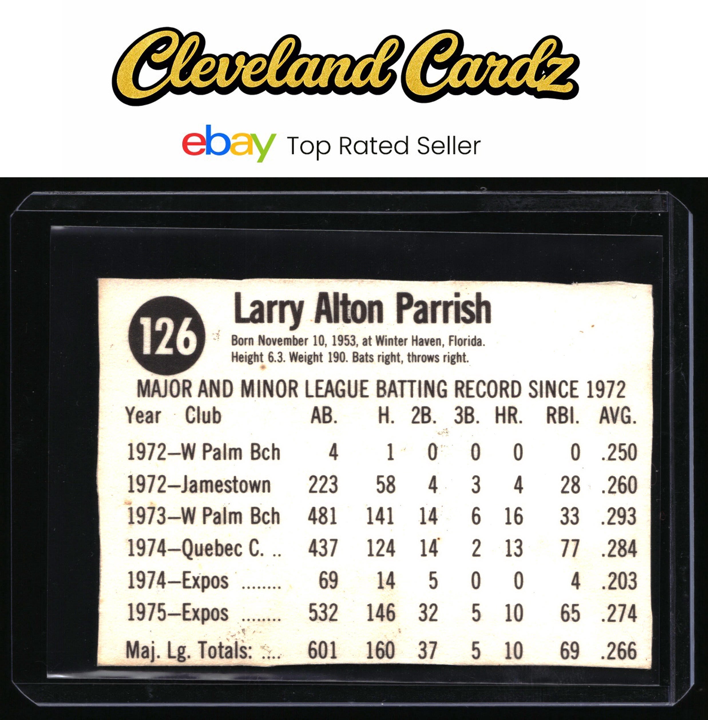 1976 Hostess #126 Larry Parrish