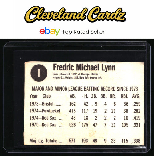 1976 Hostess #1 Fred Lynn