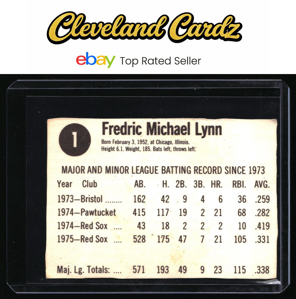 1976 Hostess #1 Fred Lynn