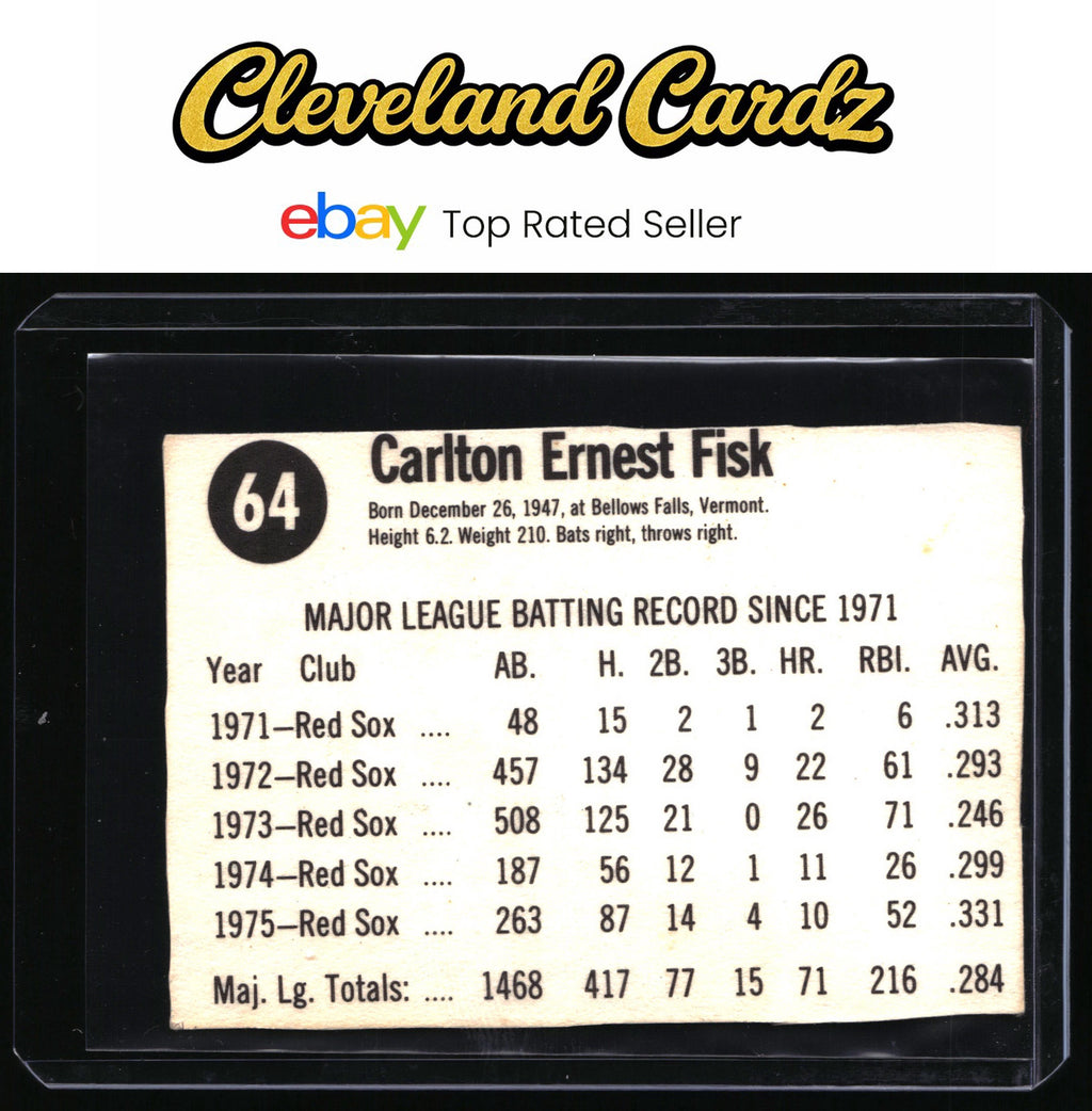 1976 Hostess #64 Carlton Fisk