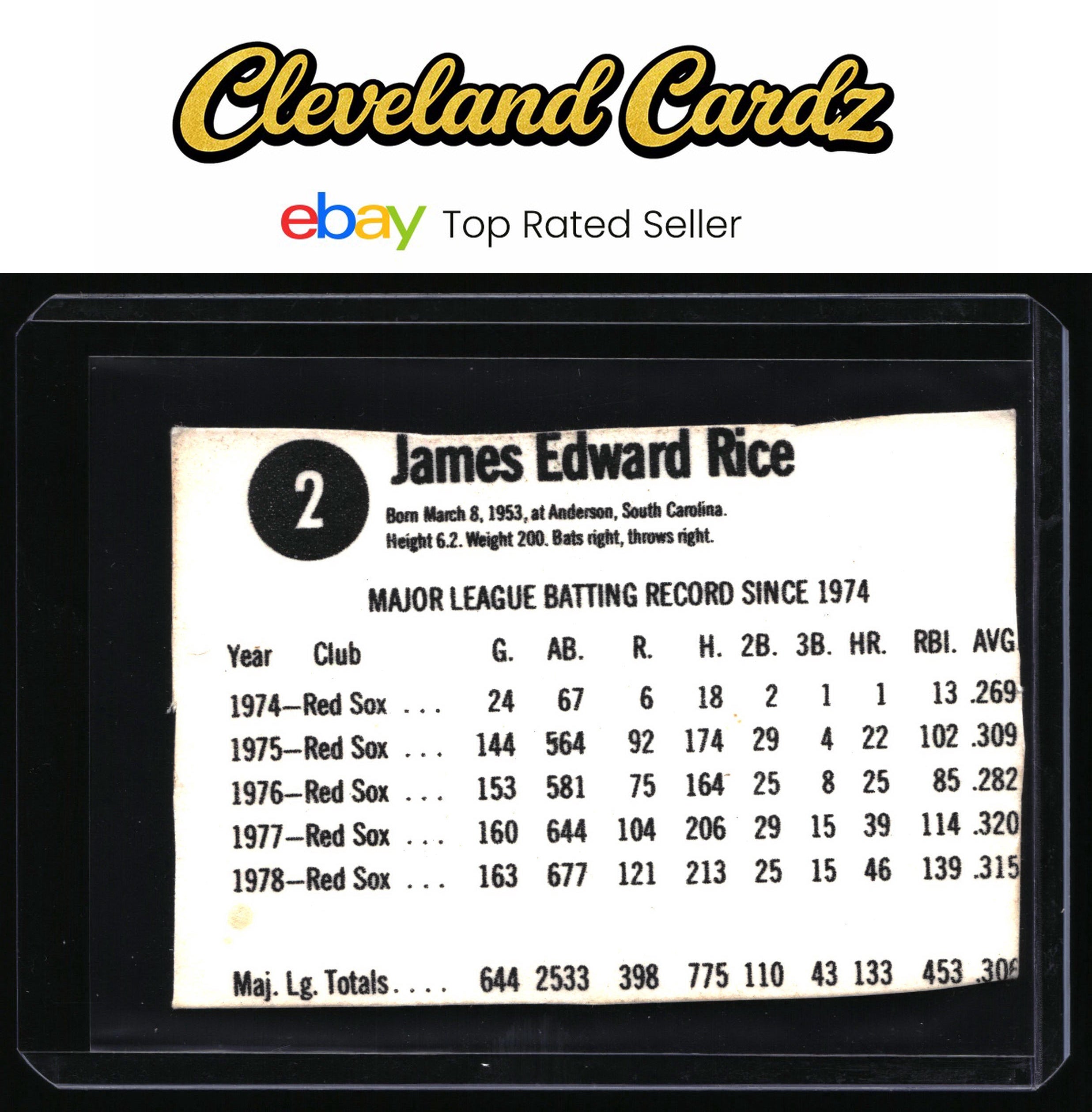 1979 Hostess #2 Jim Rice