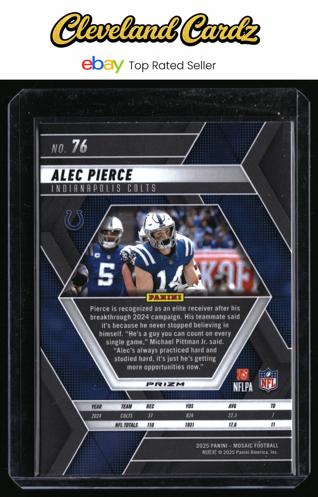 2025 Panini Mosaic #76 Alec Pierce Red Scope