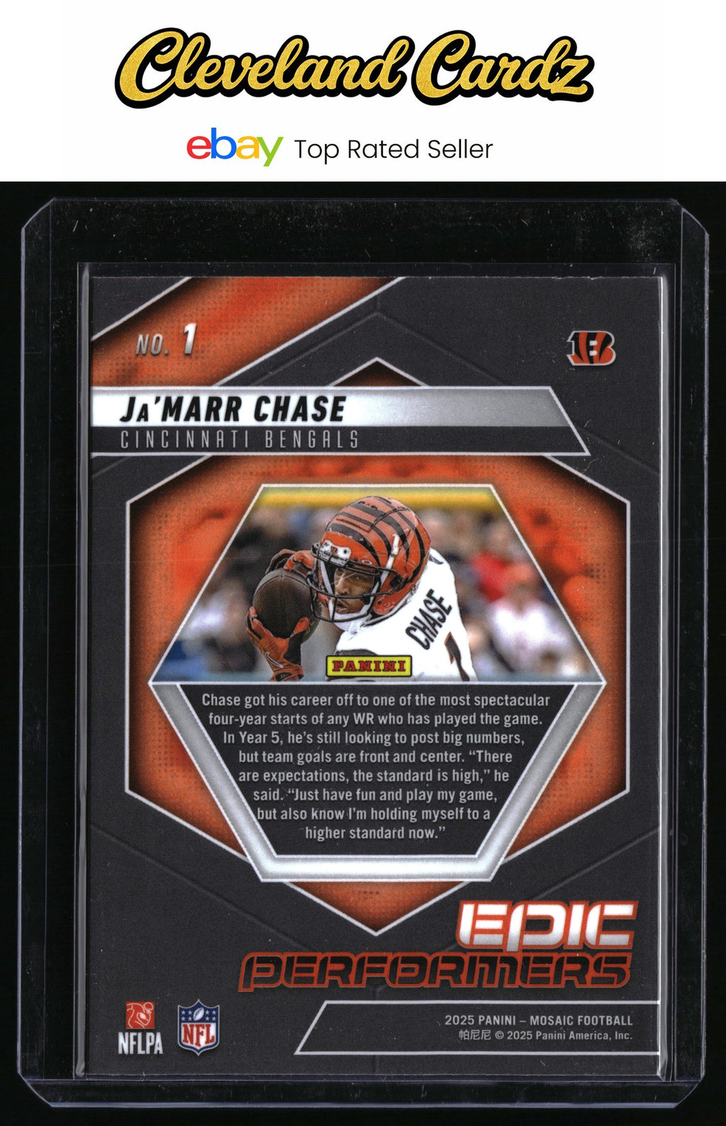 2025 Panini Mosaic #1 Ja'Marr Chase Epic Performers Mosaic