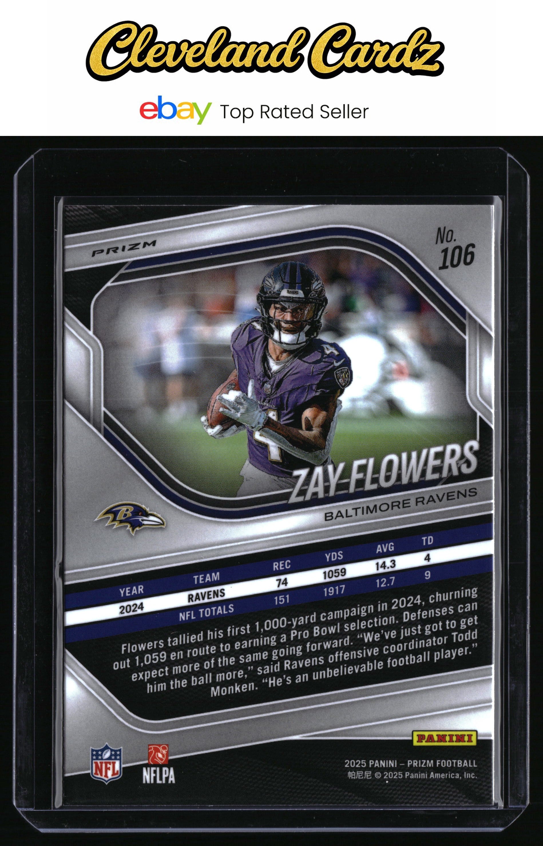 2025 Panini Prizm #106 Zay Flowers Neon Green Pulsar