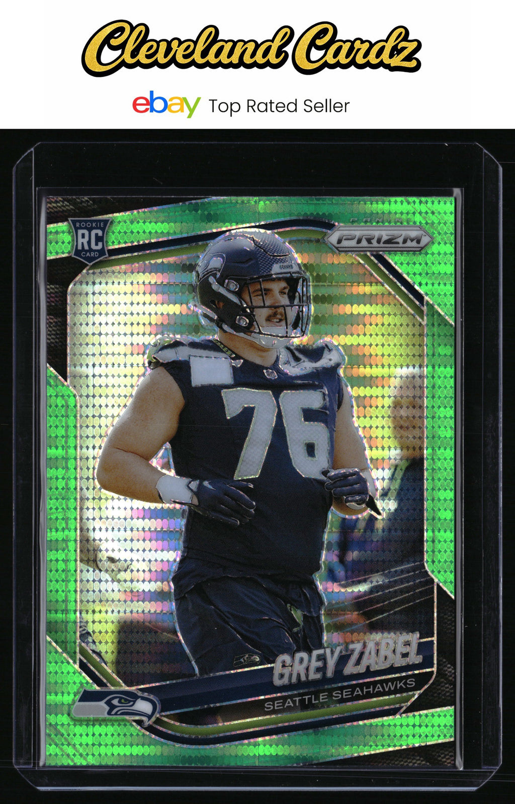 2025 Panini Prizm #387 Grey Zabel Neon Green Pulsar