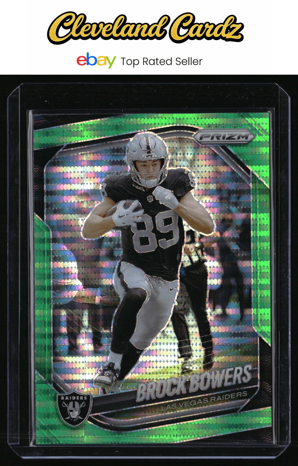2025 Panini Prizm #6 Brock Bowers Neon Green Pulsar