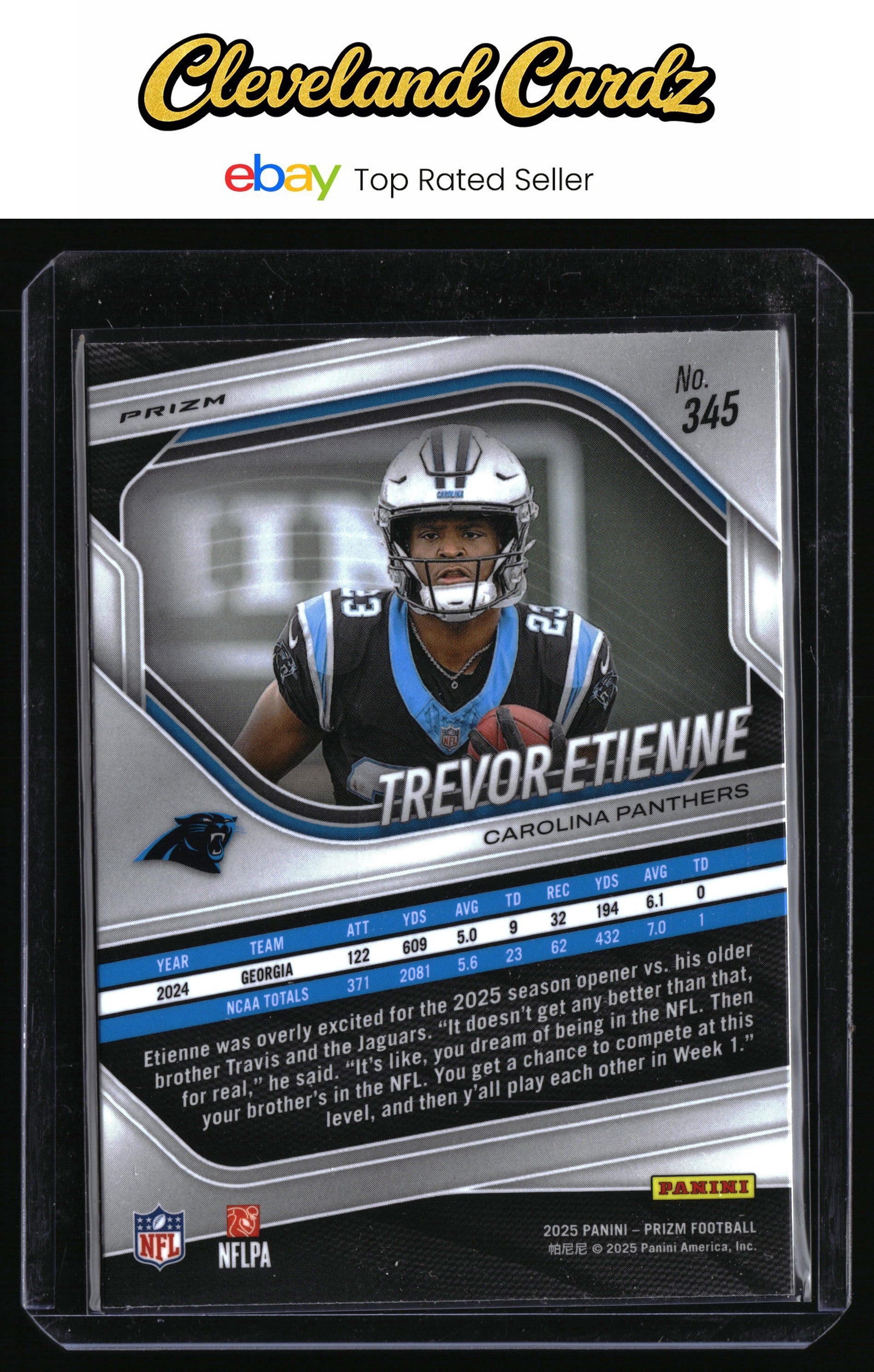 2025 Panini Prizm #345 Trevor Etienne Neon Green Pulsar