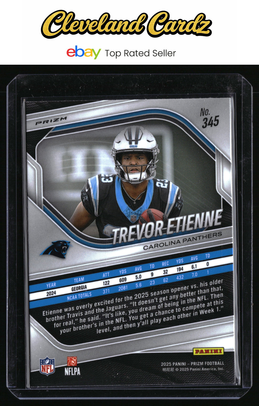 2025 Panini Prizm #345 Trevor Etienne Neon Green Pulsar