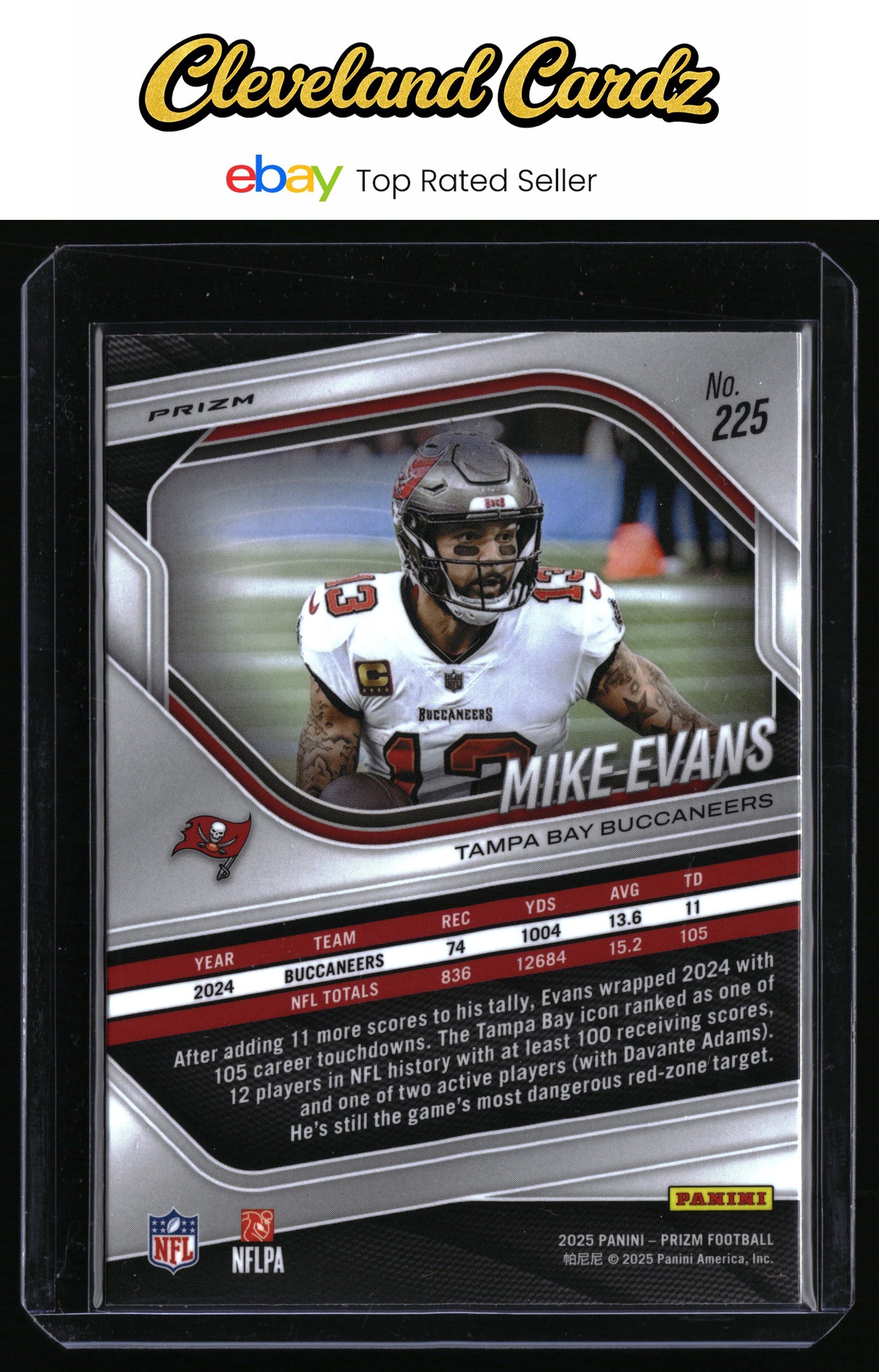 2025 Panini Prizm #225 Mike Evans Neon Green Pulsar