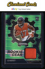 2025 Panini Prizm #RGR-RHY RJ Harvey Rookie Gear Neon Green Pulsar