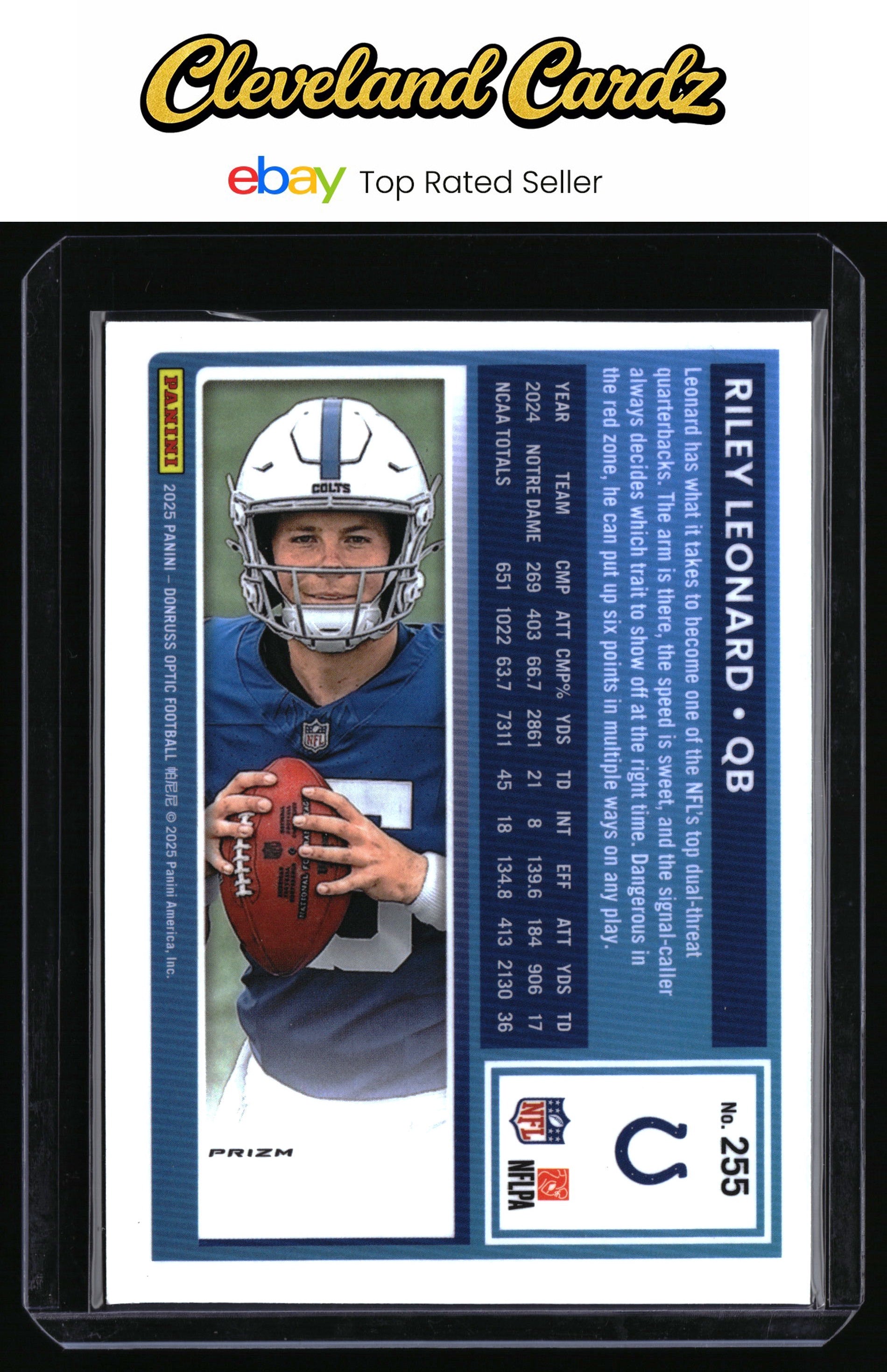 2025 Donruss Optic #255 Riley Leonard Holo