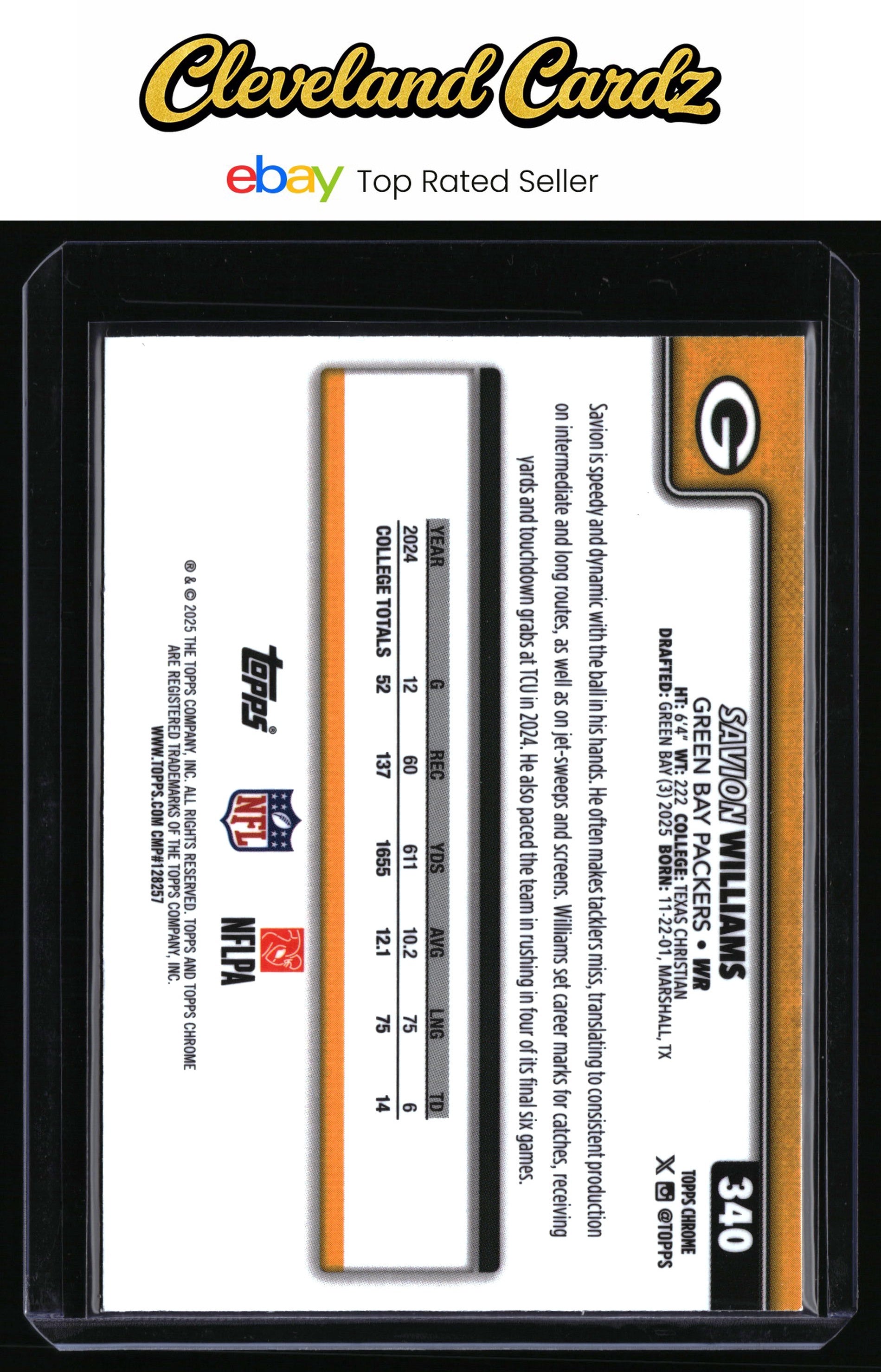 2025 Topps Chrome #340 Savion Williams